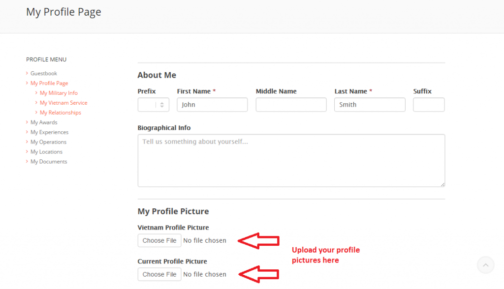 My Profile Form